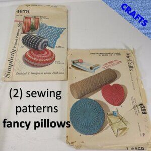 McCalls 6259 & Simplicity 4679 (2) complete UNCUT smocking pillow patterns